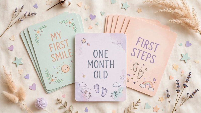 Baby Milestone Cards: 40 Printable Photo Prop Cards cover