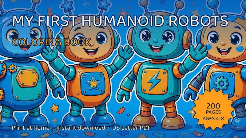 My First Humanoid Robots: Coloring Book cover