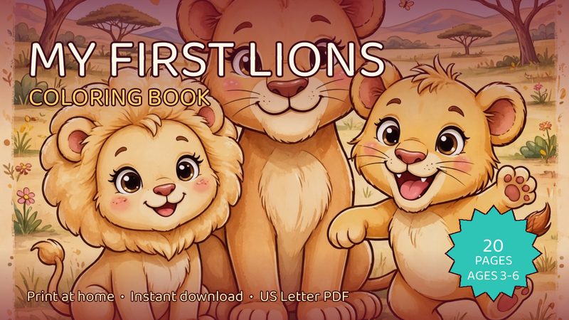 My First Lions: Coloring Book cover