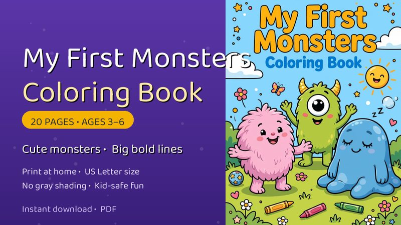 My First Monsters: Coloring Book cover