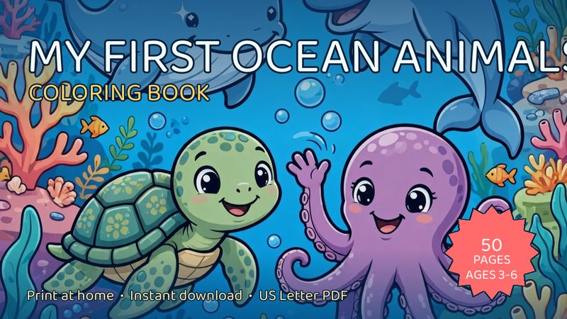 My First Ocean Animals: Coloring Book cover