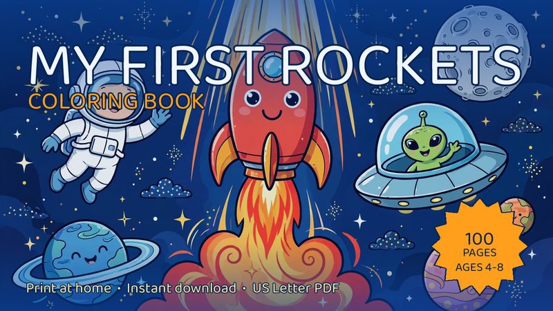 My First Rockets: Coloring Book cover
